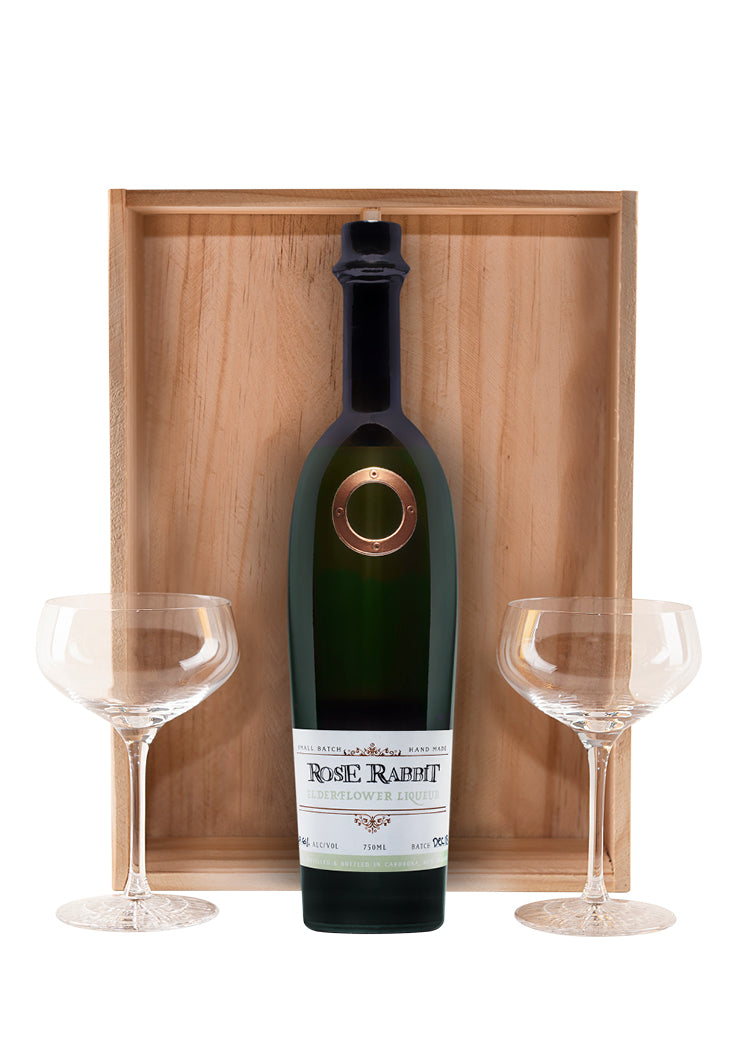 Rose Rabbit Elderflower Liqueur & Glass Set - UK
